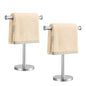 Hand Towel Holder, 2 Pack T-Shape Towel Holder Stand, Brushed Nickel | Weighted Stainless Steel Base Helps Prevent Tipping While The Open T-Shape Keeps Towels Dry on Bathroom Countertops - color: T-silver-2 Pack