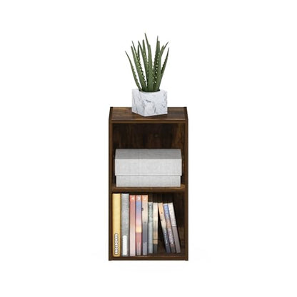 Furinno PASIR Book Shelf, 2-Tier Modern Bookshelf, Open Shelves Cube Bookcase, 9 x 12 x 21, Easy Assembly, Closed Back, for Living Room, Bedroom, Home Office, Amber Oak - color: Amber Oak, size: 2-Cube, 9 x 12 x 21