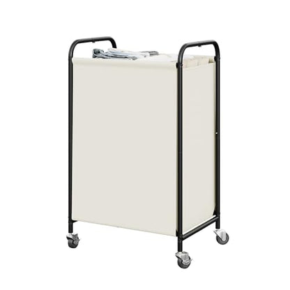 GRANNY SAYS 110L Laundry Hamper, Large Laundry Basket with Wheels and Handles, Durable and Sturdy Rolling Cart for Laundry Room, Bathroom, Bedroom, Beige - color: Beige, size: 110L