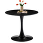 Black Round Dining Table 31.5" Tulip Dining Room Tables Kitchen Dinner Circle Table 2-4 People with MDF Tables Top Mid-Century Small Social Tables for Break, Dining, Living Room, Cafe, Lobby - color: Black, size: 31.5"