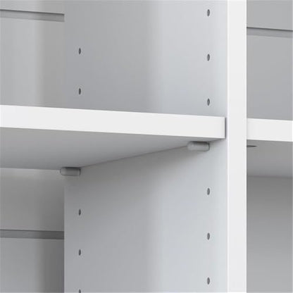 Bush Furniture Mayfield 6 Cube Bookcase in Pure White and Shiplap Gray | Storage for Home Office Workspace