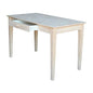 IC International Concepts, Writing Desk With Drawer, Solid Real Wood, Sturdy Parawood, Dimensions 19.41"W x 15"D x 2.36"H, Home Office/Study, Paint/Stain Ready, Unfinished - color: Unfinished
