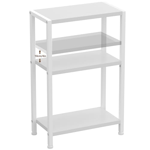 Heybly Small Narrow Side Table for Small Space, Thin Bedside TableHET006WT1 | Thin Bedside Table, Slim Sofa Table, 26.4" Tall Nightstand, Couch Table for Living Room, Bedroom, Balcony, White - color: White-adjustable Height