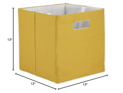 DII Collapsible Polyester Storage Cube, Solid, Lightweight and Durable, Large Square, 13x13x13, Lemongrass - color: Lemongrass, size: Large Square, 13x13x13"