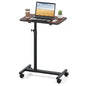Giantex Overbed Table with Wheels, Medical Adjustable Bedside Table, Mobile Standing Desk, Portable Laptop Table for Small Spaces, Bed Trays Table for Eating Home and Hospital (Walnut) - color: Walnut