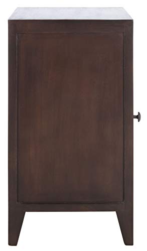 SAFAVIEH Furniture - Thea 1-Door Carved Nightstand - Brown - Mango Wood - Artisan Global Design - Ideal for Bedroom, 20"W x 14"D x 26"H - Fully Assembled (NST5300A) - color: Brown