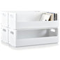 CroBlissful 4 Set Wooden CD Storage Box,Holds 144 CDs (36 Each), Stackable CD Holder Organizer with Magnetic Front Flap and Carrying Handles for DVDs, Cassette Tapes and Movie Cases (White) - color: White