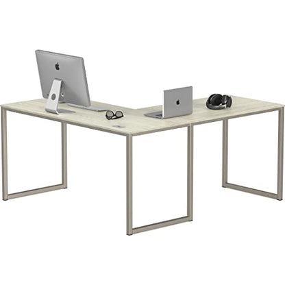 SHW Mission 55 x 60 Inches L-Shape Home Office Computer Desk, Maple - color: Maple, size: 55-Inch L-Shaped
