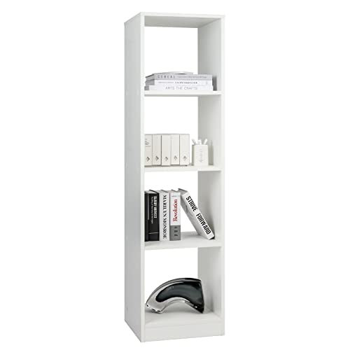 Tangkula 4 Cube Bookshelf, Freestanding 5 Tier Open Bookcase, Modern Cube Storage Organizer with Anti-toppling Device, Multipurpose Wooden Display Shelving for Living Room Study Office (1, 4-Cube) - size: 4-Cube
