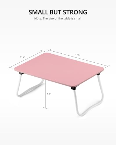 ZEAPTAC Laptop Bed Desk, Foldable Lap Desk, Portable Lap Table, Bed Table, Laptop Stand, Lightweight & Mini Table for Breakfast/Picnic/Drawing/Couch/Floor - Pink - color: Pink