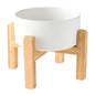 6'' Ceramic Raised Dog Bowl - 30Oz Dog Food & Water Bowl with Elevated Non-Slip Bamboo Stand, Dishwasher & Microwave Safe, Anti Vomiting Heavy Duty Pet Bowl for Small and Medium Dogs, White - color: 1 x Bowl + Stand - White, size: 6 inch