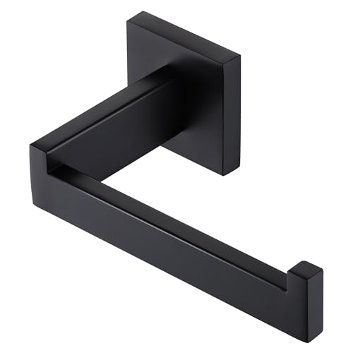 LANC Black Toilet Paper Holder, Bathroom Toilet Paper Roll Holder Wall Mounted for Bathroom Kitchen, Modern Matte Black TP Holder Dispenser Hangers Square SUS304 Stainless Steel, A8807MB - color: Matte Black, size: Right Hand(Screw)