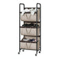 GRANNY SAYS 3 Tiered Laundry Sorter, Narrow Hamper Cart with Wheels, Sand - color: Light Khaki