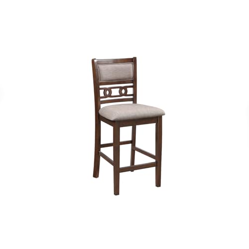 New Classic Furniture Gia Counter Dining Chair (Set of Four), Light Brown Fabric Upholstered Seat & Back Rest, Cherry Brown - color: Cherry, size: Set of 4, style: Counter Chair