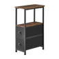 DALEMHOME End Table, Narrow Side Table with 2 Fabric Drawers, Slim Nightstand, Small Bedside Table with Storage, Living Room, Bedroom, Rustic Brown HKET1200BR - color: Rustic Brown, size: 7.9" W x 15.7" D, style: No Power