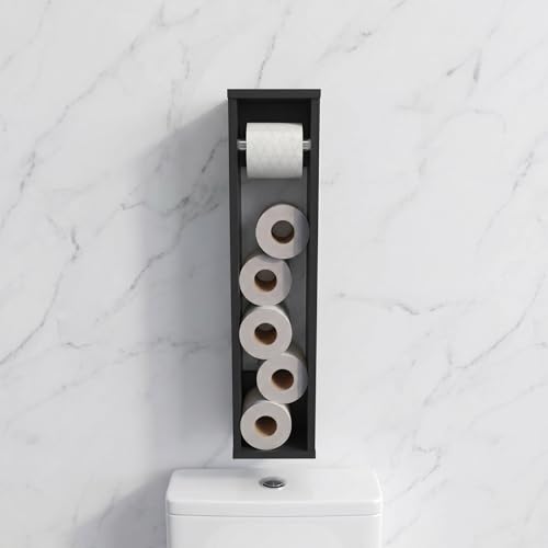28-inch High Two-Layer Wall-Mounted Storage Rack, Black Narrow Bathroom Storage Rack, Small Storage Rack for Bathroom Wall-Mounted, Suitable for Bathrooms and Toilets