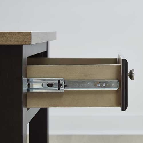 Signature Design by Ashley Drazmine Casual End Table with 1 Lower Shelf, Light Brown & Black - color: Light Brown & Black