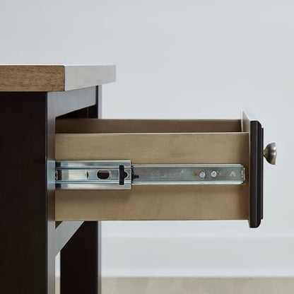 Signature Design by Ashley Drazmine Casual End Table with 1 Lower Shelf, Light Brown & Black - color: Light Brown & Black