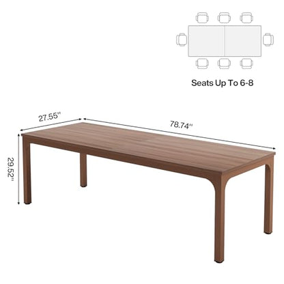 Tribesigns 6.5 FT Conference Room Table, 78.74" W x 27.56" D Large Office Conference Table, Modern Seminar Meeting Table Desk for Boardroom, Meeting Room (1, Walnut) - color: Walnut