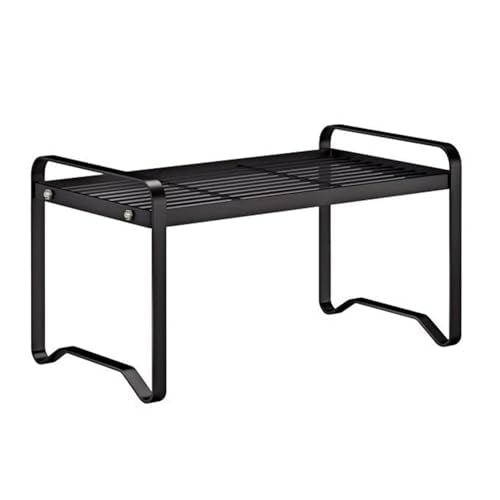 Metal Wire Cabinet Shelf - Multi-Functional Storage Rack for Kitchen, Pantry, Countertop & Under Cabinet - Spice Holder, Bookshelf & Cup Display Stand - Black, 1-Tier 12" L - color: Black, size: 1-Tier 12" L