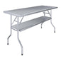 AmGood 24 in. x 60 in. Folding Stainless Steel Work Table with Removable Undershelf, NSF Commercial Prep Table - size: 24" Deep x 60" Long, style: + Undershelf