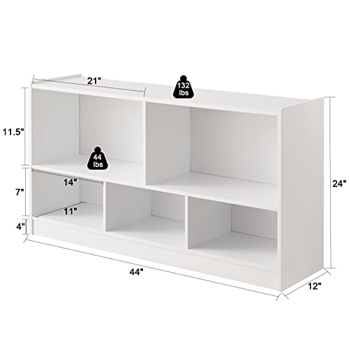 Toy Organizers and Storage, 5-Section Kids Bookshelf for Organizing Books Toys, School Classroom Wooden Storage Cabinet for Children's Room, Playroom, Nursery