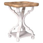 COZAYH Rustic Wooden Accent Tray Top Nightstand Side Table, White Legs - size: 1-Pack End Table