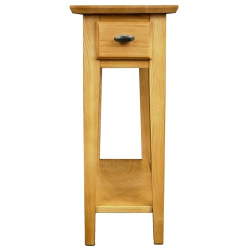 Leick Home Teegan End Table, Solid Wood, 1 Storage Drawer, Bottom Display Shelf, Narrow, Easy-Assembly, For Living Room/Bedroom, Desert Sand, 24.0 in. L x 10.0 in. W x 24.0 in. H, 10071-DS - color: Desert Sands