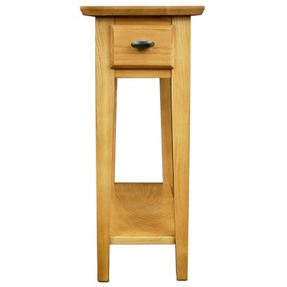 Leick Home Teegan End Table, Solid Wood, 1 Storage Drawer, Bottom Display Shelf, Narrow, Easy-Assembly, For Living Room/Bedroom, Desert Sand, 24.0 in. L x 10.0 in. W x 24.0 in. H, 10071-DS - color: Desert Sands