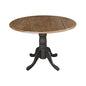 International Concepts 42 Inch Dual Drop Leaf Dining Height Table, Hickory/Washed Coal. - color: Hickory/Washed Coal