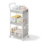 BBLIKE 3-Tier Diaper Caddy Organizer - Rolling Utility Baby Cart with Drawer and Side Pockets for Nursery and Baby Essentials, Multi-Function Cart for Bedroom and Bathroom, White - style: Drawer-White