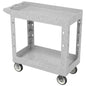 Large Garage Plastic Utility Cart, Heavy Duty 2 Shelf Tool Cart Service Cart Rolling Push Carts with Ergonomic Handle 5" Swivel Casters. - color: Gray, size: 34 x 17 Inch