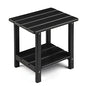 Apolimi Adirondack Outdoor Side Table, 2-Tier Sturdy Patio End Table Weather Resistant, 16.5" Solid Side Table for Patio, Pool, Porch - color: Black