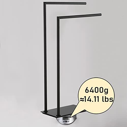 Stand Towel Rack for Bathroom Free Standing Double Towel Holders on Floor Bath Towel Holder Brass Matte Black - color: Matte Black Stand Towel Holders