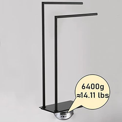 Stand Towel Rack for Bathroom Free Standing Double Towel Holders on Floor Bath Towel Holder Brass Matte Black - color: Matte Black Stand Towel Holders