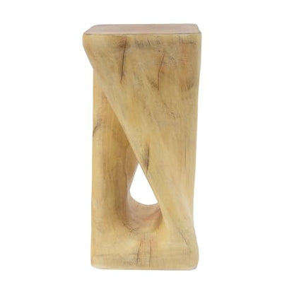 Merax Twist Shape MGO Accent Side Table, Unique Modern End Table with Wide Pedestal & Tabletop, Small Drink Tables for Living Room, Bedroom Night Stand Bedside Table, No Assembly Required, Natural - color: Natural, size: Twist Shaped