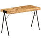 Industrial Vintage Writing Table Solid Mango Wood with Steel Frame 19.7x46.5x29.5 Inches Antique Brown Finish Compact Home Office Desk for Small Spaces