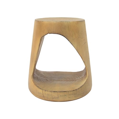 Merax Hollow MGO Accent Side Table, Unique Modern End Table with Wide Pedestal & Tabletop, Small Drink Tables for Living Room, Bedroom Night Stand Bedside Table, No Assembly Required, Natural - color: Natural
