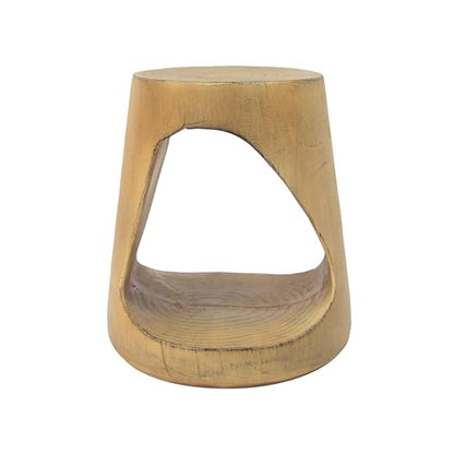 Merax Hollow MGO Accent Side Table, Unique Modern End Table with Wide Pedestal & Tabletop, Small Drink Tables for Living Room, Bedroom Night Stand Bedside Table, No Assembly Required, Natural - color: Natural
