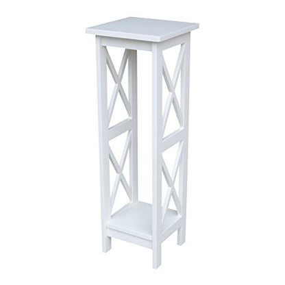 IC International Concepts, 36" X-Sided Plant Stand , Solid Real Wood, Sturdy Parawood, Snow White - color: Snow White, size: 12 inch W x 12 inch D x 36 inch H