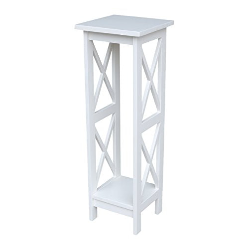 IC International Concepts, 36" X-Sided Plant Stand , Solid Real Wood, Sturdy Parawood, Snow White - color: Snow White, size: 12 inch W x 12 inch D x 36 inch H