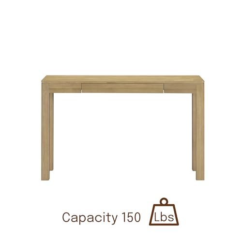 NTC Flow 47-Inch Console Table, Modern Solid Wood Entryway Table with Hidden Drawer, Waterproof & Heat Resistant, Narrow Table for Hallway, Living Room & Foyer, Sand - color: Sand, size: 47 Inch, style: Console