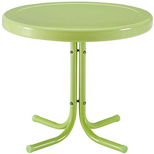 Crosley Furniture Griffith Weather Resistant Retro Metal Outdoor Side Table for Patio, Deck, Porch, Key Lime - color: Key Lime