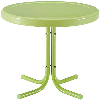 Crosley Furniture Griffith Weather Resistant Retro Metal Outdoor Side Table for Patio, Deck, Porch, Key Lime - color: Key Lime