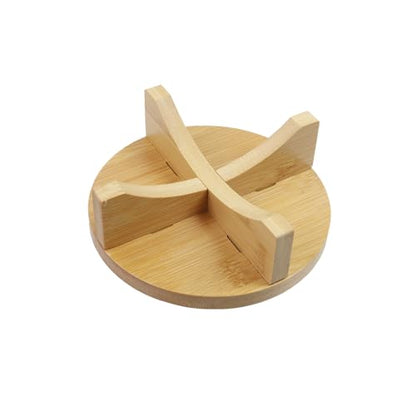 Oedema 2 Pcs Wood Plant Stand Round Wooden Flower Pot Stands Riser Display Potted Rack for Small Indoor Outdoor Plants - size: 6inch/153mm, 2pcs