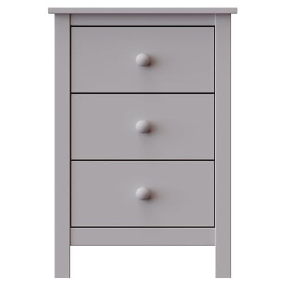 From the Tree Furniture Tall Nightstand with 3 Drawers - Solid Pine Wood Bedside Table with Spacious Storage & Sustainable Design - Gray Side Table for Bedroom Organization & Style - color: Grey