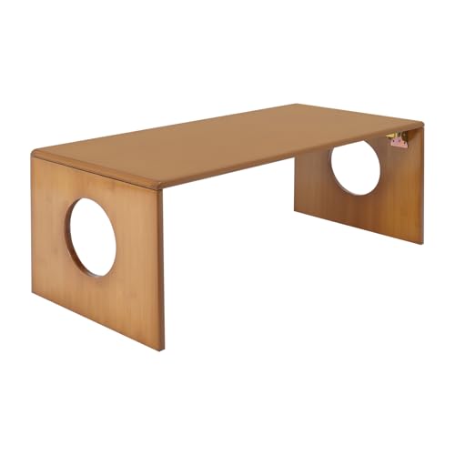 Folding Coffee Table Foldable Low Coffee Table Rectangular Bamboo Floor Table Desk with Large Load-Bearing Capacity for Tatami Home, Office, Living Room (31.5 * 14.5 * 11.8in) - size: 31.5*14.5*11.8in