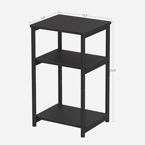 VASAGLE BARNET Collection - Side Table, Small End Table for Living Room, Modern Tall Nightstand, Bedroom, Office, Bathroom, Steel Frame, Ink Black ULET273B16 - color: Ink Black