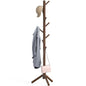 Simple Houseware Wooden Coat Rack Stand, Hall Tree with 9 Hooks, Walnut | Adjustable Tree Rack for Entryway, Hallway, Bedroom, Office - color: Walnut, style: Modern