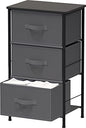 Simple Houseware 3 Drawer Nightstand Dresser with Wood Top, Dark Grey - color: Dark Grey, size: 3 Drawers